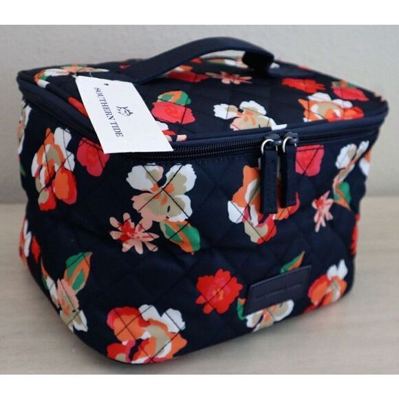 Southern Tide 11616-1702 Women's Dress Blue Floral Cosmetic Make-up Toiletry Bag - Picture 5 of 11